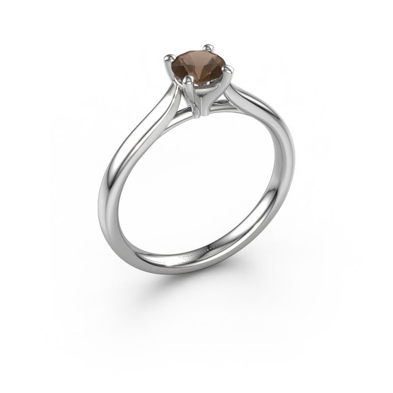 Engagement ring Mignon RND 1 585 white gold smokey quartz 5 mm
