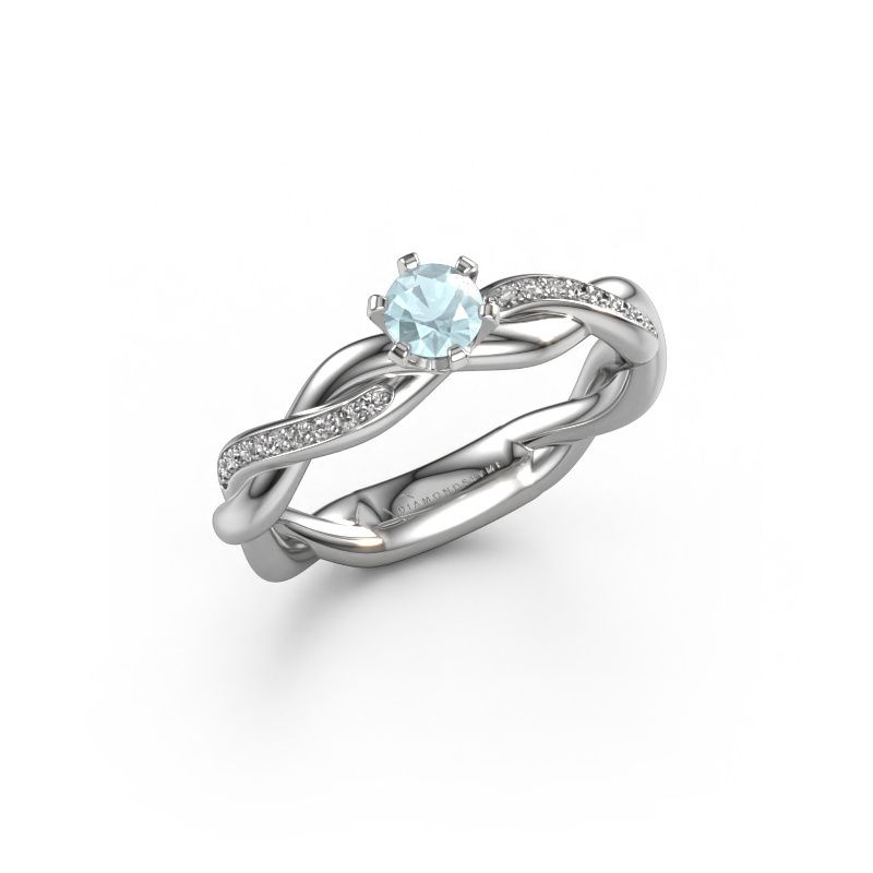 Engagement ring Page 950 platinum aquamarine 5.4 mm