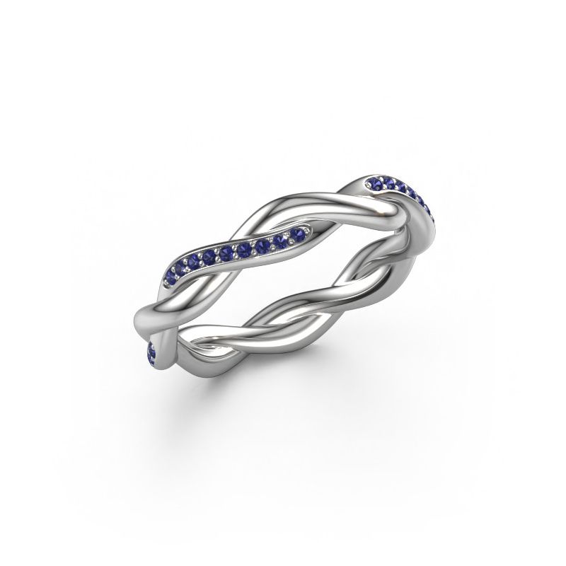 Aanschuifring Swing half 585 witgoud saffier 1 mm