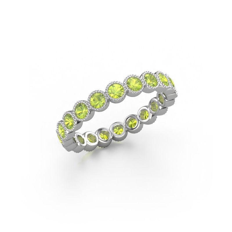 Bague Mariam 0.05 950 platine péridot 2.4 mm