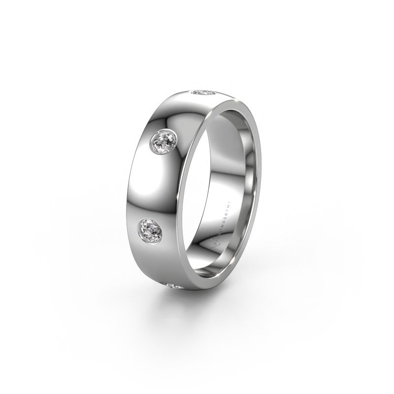 Trouwring WH0105L26BP 950 platina lab-grown diamant ±6x2 mm