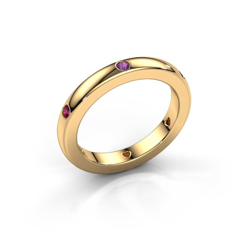 Image of Stackable ring Charla 585 gold amethyst 2 mm