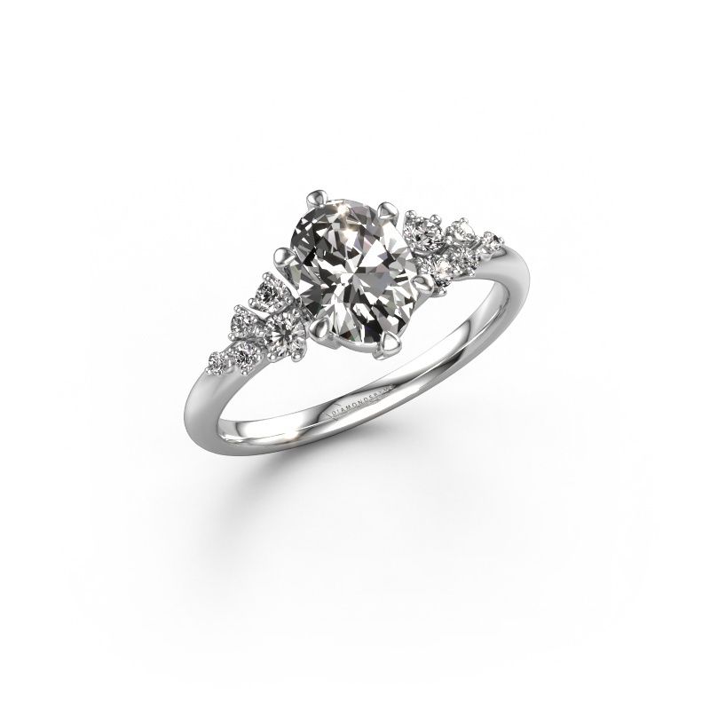 Verlobungsring Royce OVL 585 Weißgold Zirkonia 8x6 mm