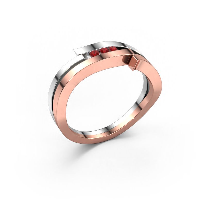 Bague Amelie 585 or rose rubis 1.7 mm