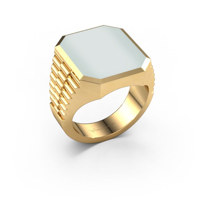 Siegelring Brent 5 585 Gold grüner Lagenstein 18x15 mm