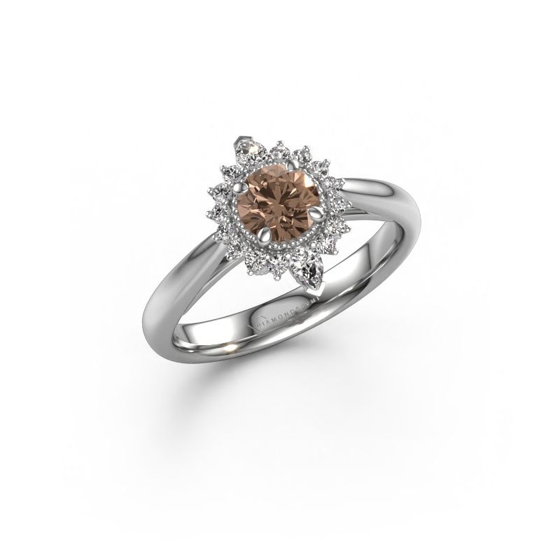 Verlobungsring Susan 585 Weißgold Braun Diamant 0.885 crt