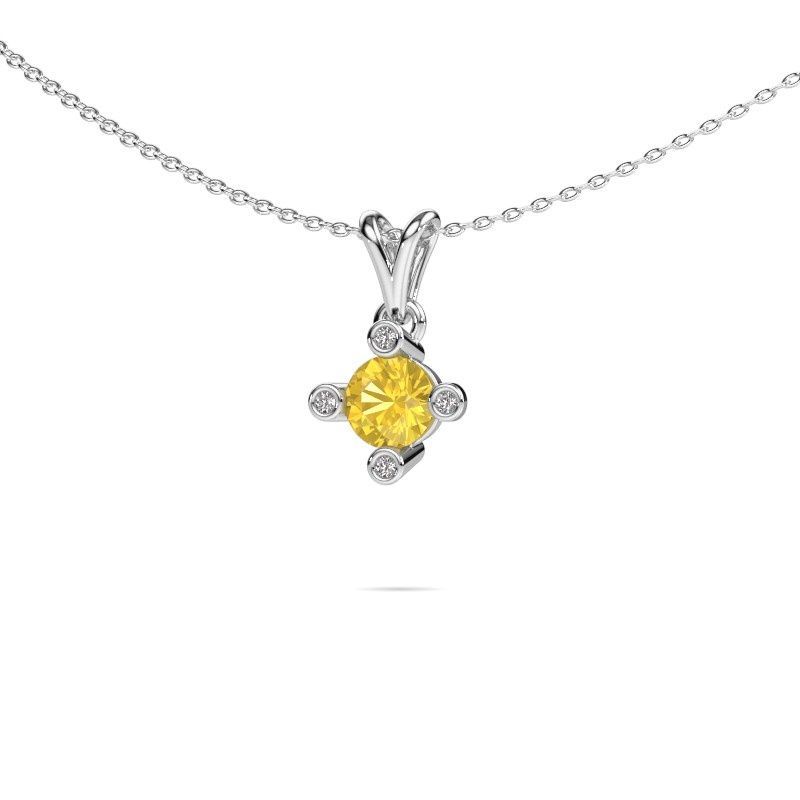 Image of Pendant Cornelia Round 950 platinum yellow sapphire 5.5 mm
