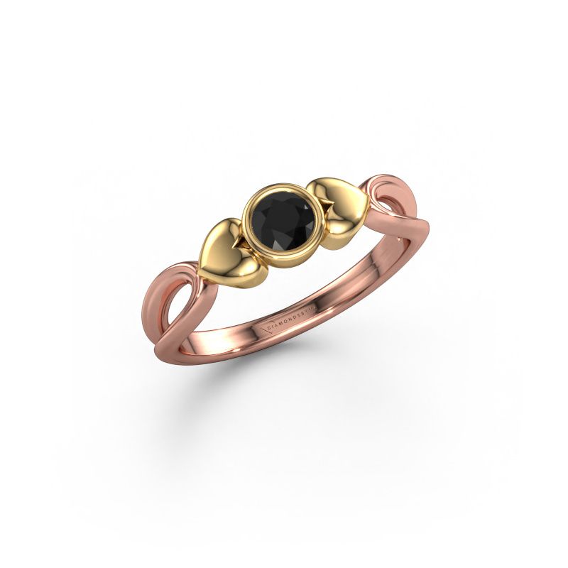 Ring Lorrine 585 Roségold Schwarz Diamant 0.30 crt
