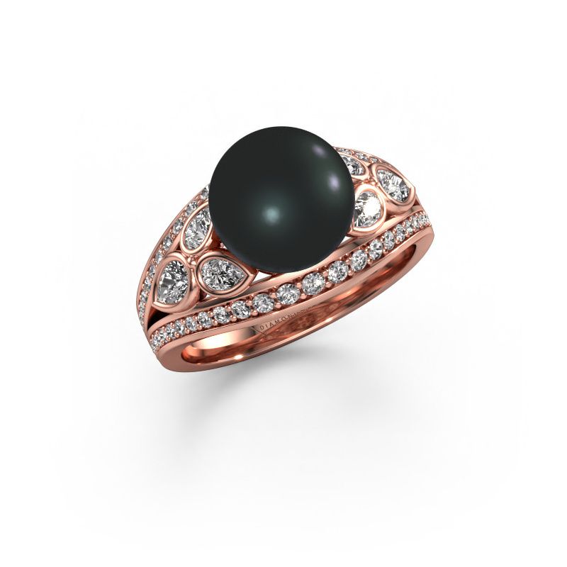 Ring Marlies 585 rose gold black pearl 9 mm
