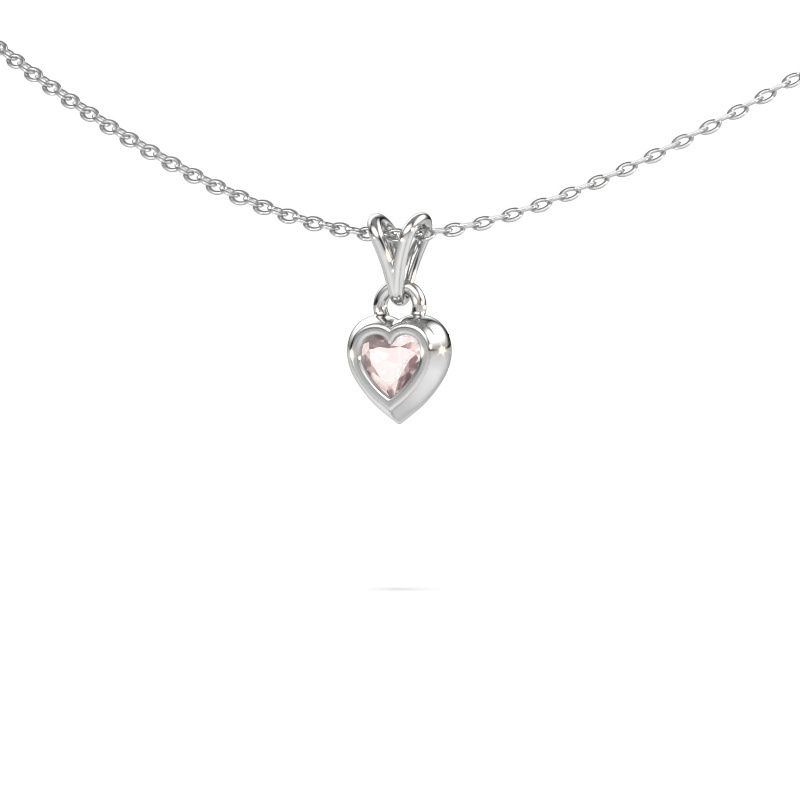 Pendant Charlotte Heart 585 white gold morganite champagne 4 mm