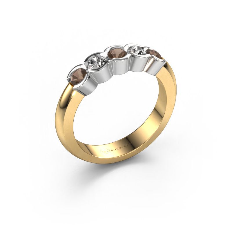 Ring Lotte 5 585 gold smokey quartz 3 mm