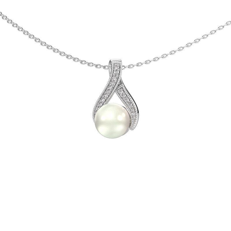 Pendentif Kasha 950 platine perle blanche 5 mm