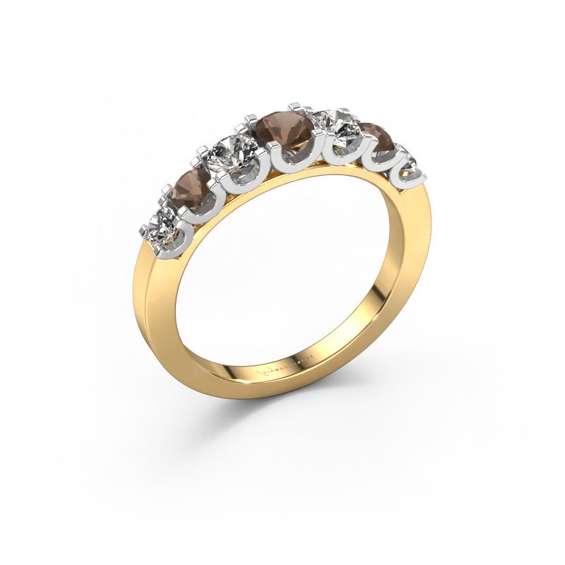 Ring Selina 3 585 goud rookkwarts 3.7 mm