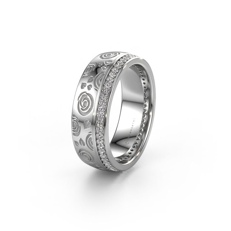 Trouwring WH2066L27D 585 witgoud lab-grown diamant 0.295 crt ±7 x 2,4 mm
