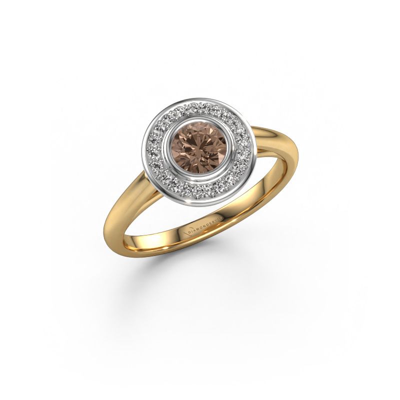 Promise ring Noud 1 RND 585 gold brown diamond 0.534 crt