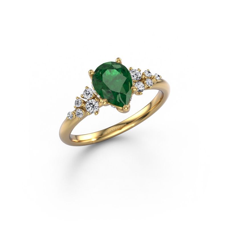 Engagement ring Emma PER 585 gold emerald 8x6 mm