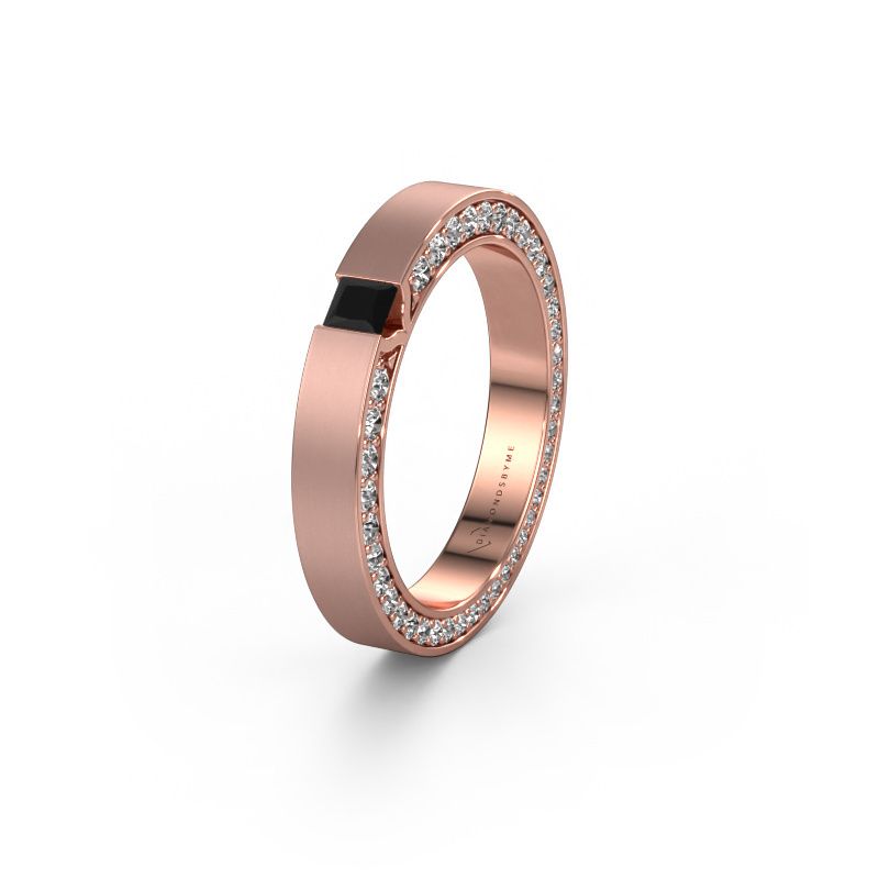 Wedding ring WH2140L14B 585 rose gold black diamond ±0.14x0.08 in