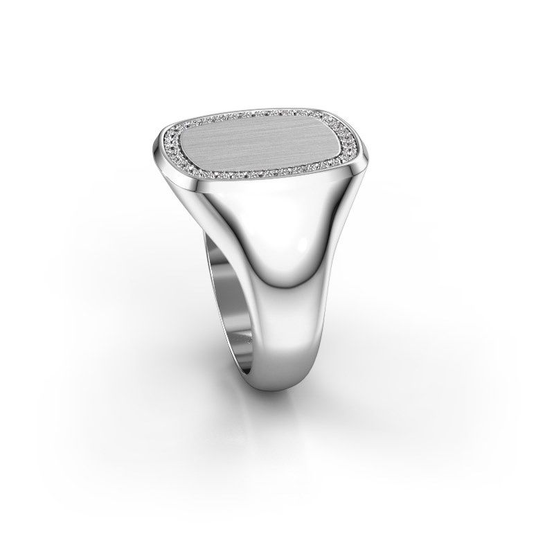 Image of Men's ring floris cushion 4<br/>585 white gold<br/>lab-grown diamond 0.278 crt