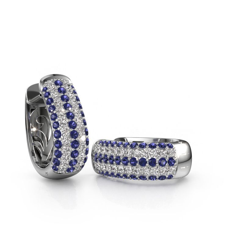 Hoop earrings Danika 10.5 B 950 platinum sapphire 1.1 mm