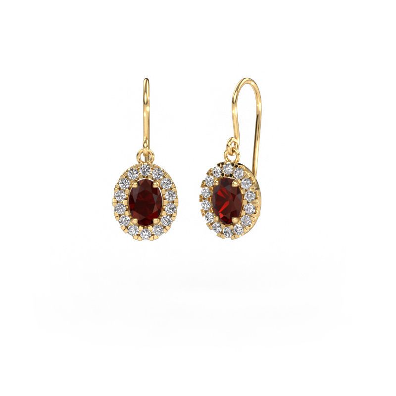 Drop earrings Jorinda 1 585 gold garnet 7x5 mm