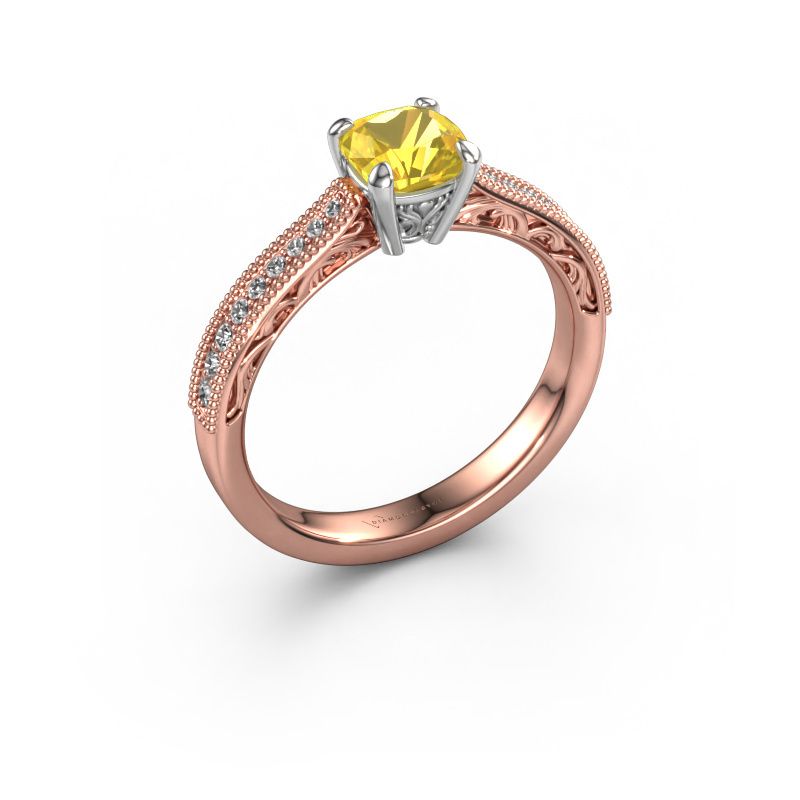 Verlobungsring Shonta CUS 585 Roségold Gelb Saphir 5.5 mm