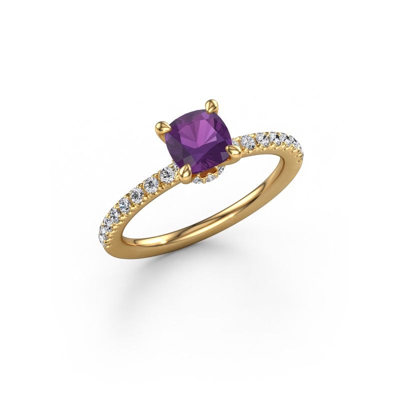 Engagement ring Crystal CUS 4 585 gold amethyst 5.5 mm