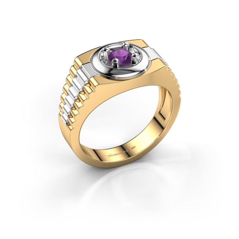Image de Bague pour homme edward<br/>585 or jaune<br/>Améthyste 4.7 mm