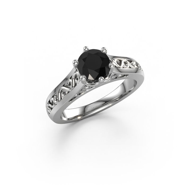 Verlobungsring Shan 950 Platin Schwarz Diamant 0.96 crt
