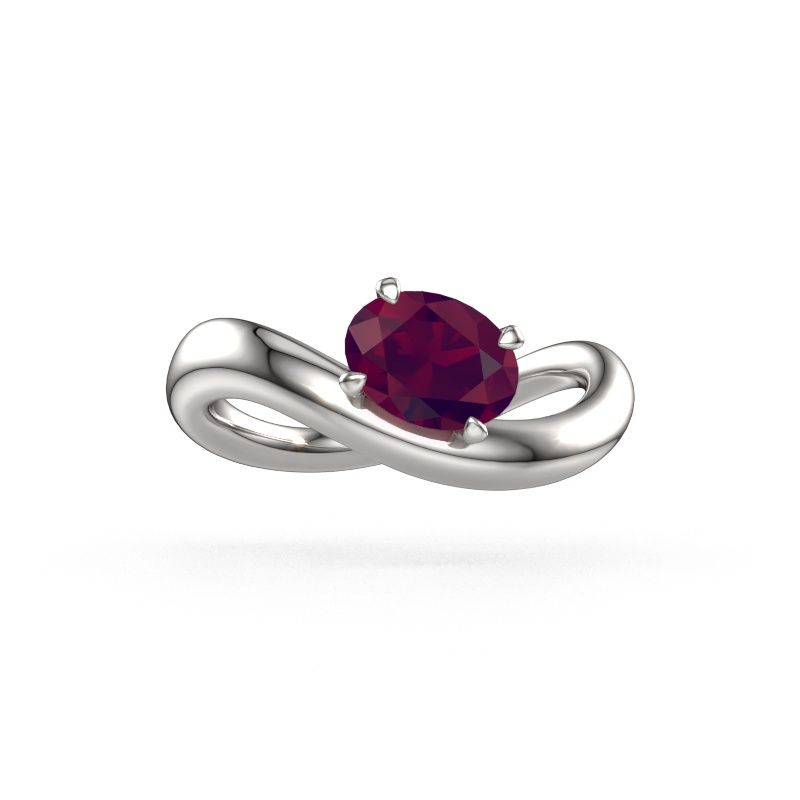 Engagement ring Chloe OVL 950 platinum rhodolite 7,5x5,5 mm