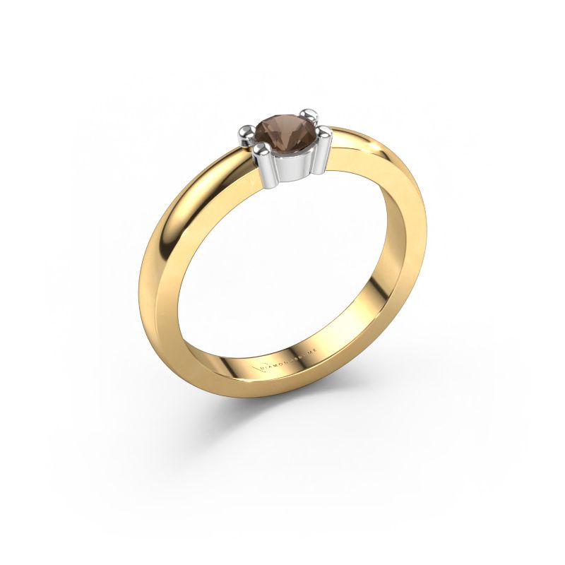 Ring Yasmin 1 585 gold smokey quartz 4 mm