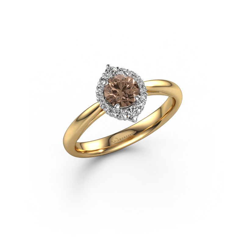 Verlovingsring Tora 585 goud bruine diamant 0.50 crt