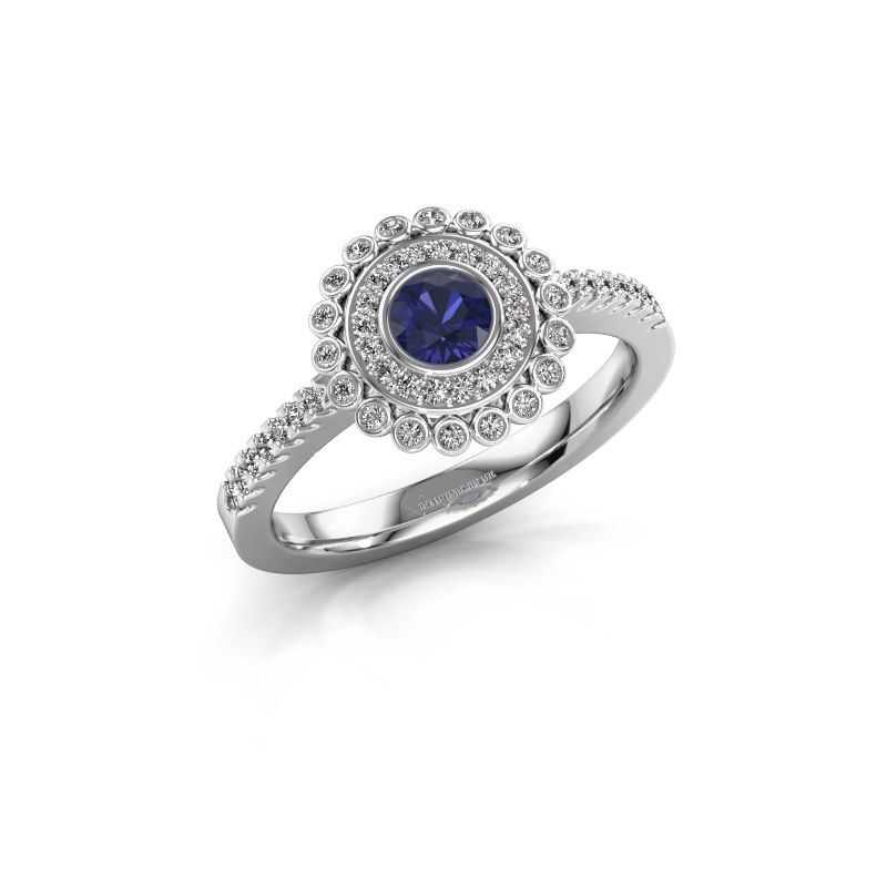 Image of Engagement ring Shanelle<br/>585 white gold<br/>Sapphire 4 mm