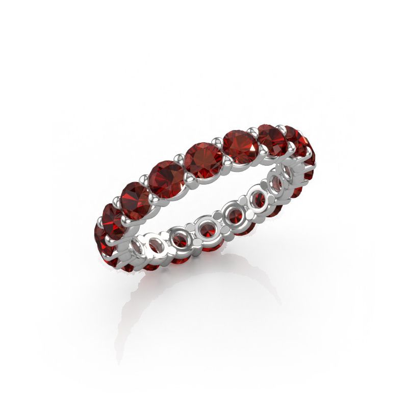 Bague Heddy rnd 3.4 585 or blanc grenat 3.4 mm