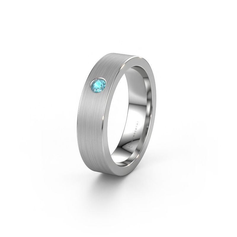 Wedding ring WH0101L15BM 585 white gold blue topaz ±5x2 mm