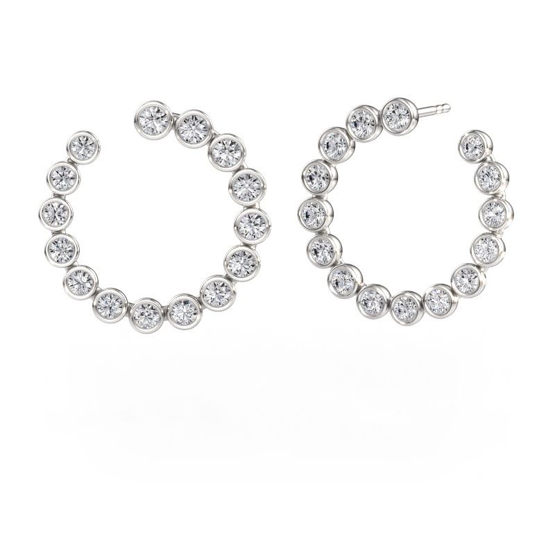 Hoop earrings Tosca 950 platinum lab-grown diamond 2.53 crt