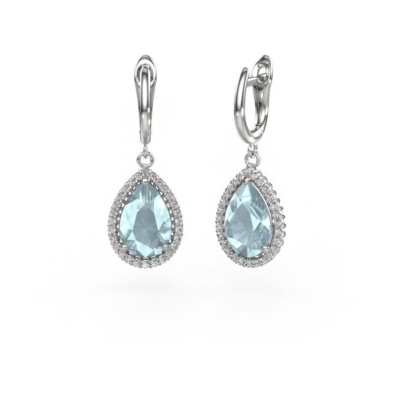 Ohrhänger Tilly per 3 950 Platin Aquamarin 12x8 mm