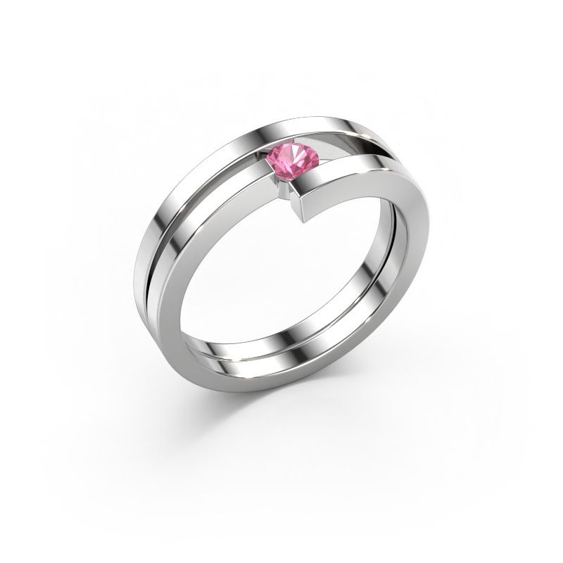 Ring Nikia 950 platina roze saffier 3.4 mm