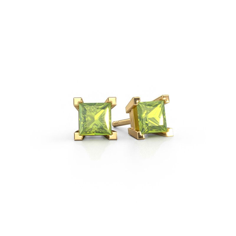 Stud earrings Ariane 585 gold peridot 5 mm