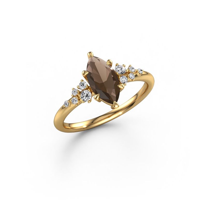 Ring Royce MRQ 585 gold smokey quartz 10x5 mm
