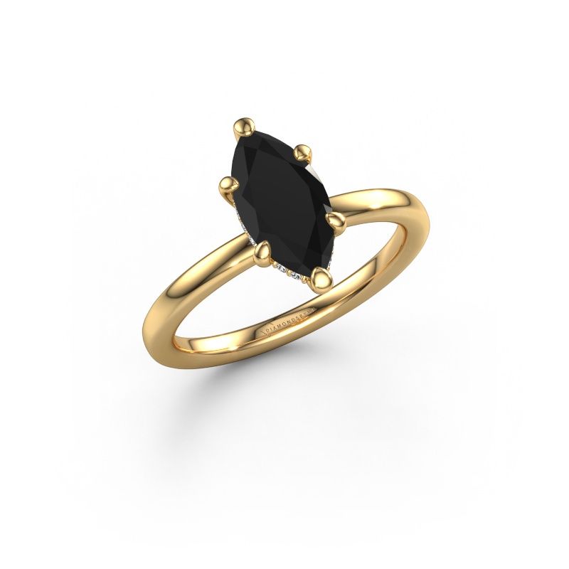 Engagement ring Simone MRQ 2 585 gold black diamond 1.556 crt