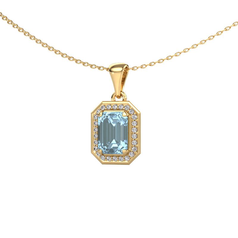 Pendant Dodie 585 gold blue lab grown diamond 8x6 mm