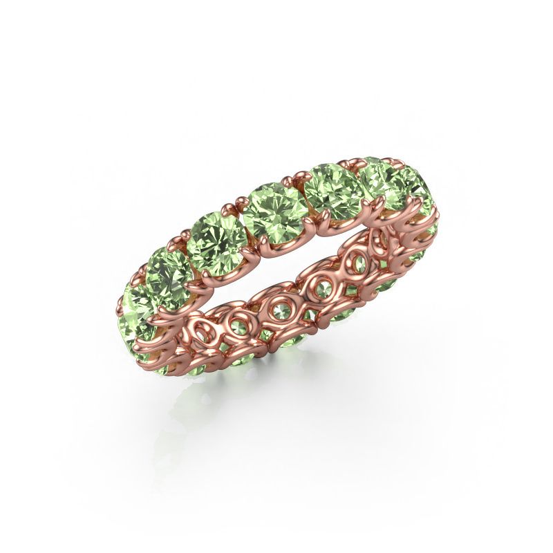 [typer] Estee 4.2 585 or rose diamants synthétiques vert 4.2 mm