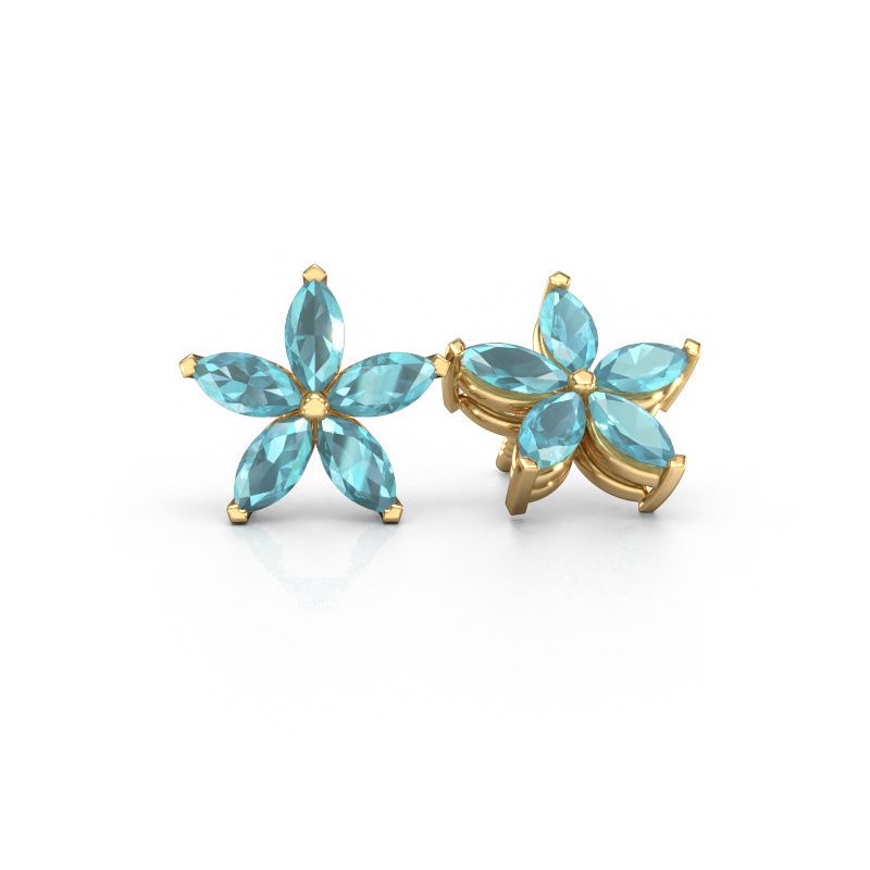 Ohrsteckers Sylvana 585 Gold Blau Topas 5x2.5 mm