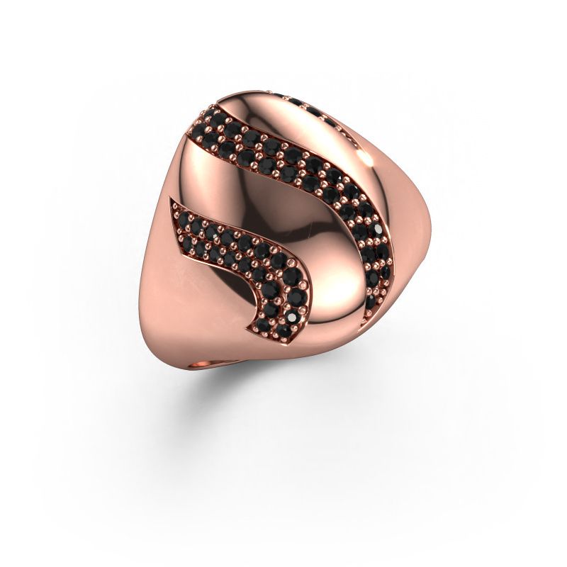 Bague Vilma 585 or rose diamant noir 0.399 crt