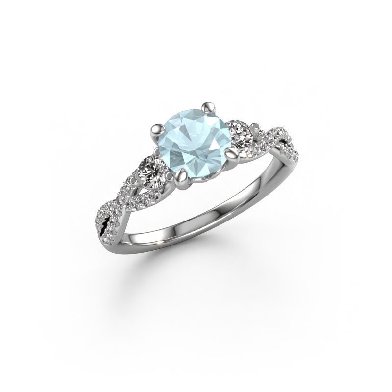 Engagement ring Marilou RND 585 white gold aquamarine 6.5 mm