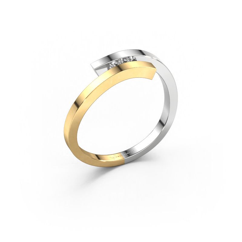 Bague Juliette 585 or jaune diamant synthétique 0.042 crt