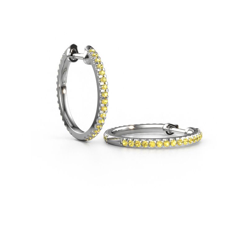Hoop earrings Jackie 15 mm A 950 platinum yellow sapphire 1.2 mm