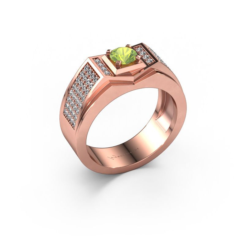 Men's ring Marcel 585 rose gold peridot 5 mm