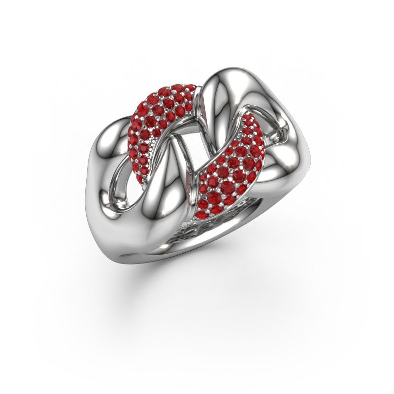 Ring Kylie 2 13mm 950 platinum ruby 0.8 mm