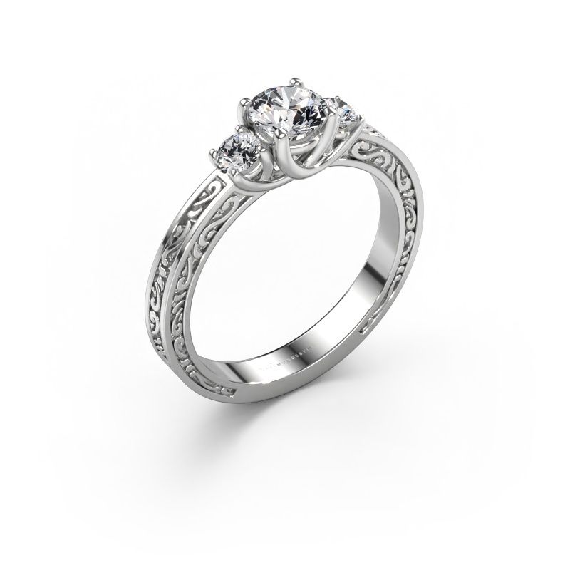Forlovelsesring Betty 1 585 hvitt gull lab-diamant 0.70 crt